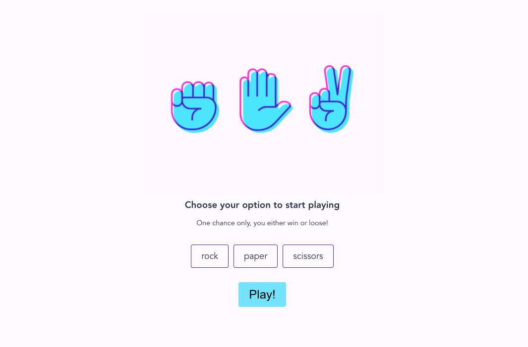 Screenshot of the game rock papper scissors